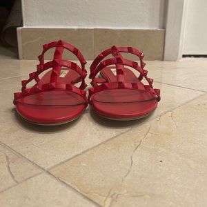 Red Valentino Flat Sandals with Spikes - Brand New